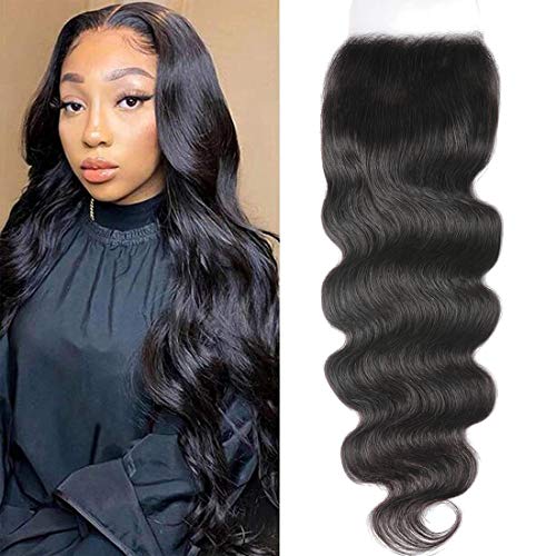 UNice Hair 5x5 HD Lace Closure Body Wave Unprocessed Human Virgin Hair Transparent Lace Closure Free Part Pre plucked with Baby Hair 20 inch