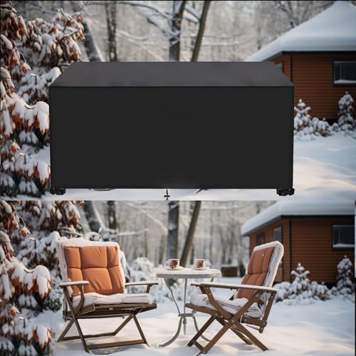 AJALGZ Abdeckung für Gartenmöbel Winterfest 120x50x30cm/LxWxH Schwarz 420D Oxford Gewebe Abdeckplane Gartenmöbel Schutzhülle für Terrassenmöbel Abdeckung Gartentisch Wasserdicht Winddicht Anti-UV