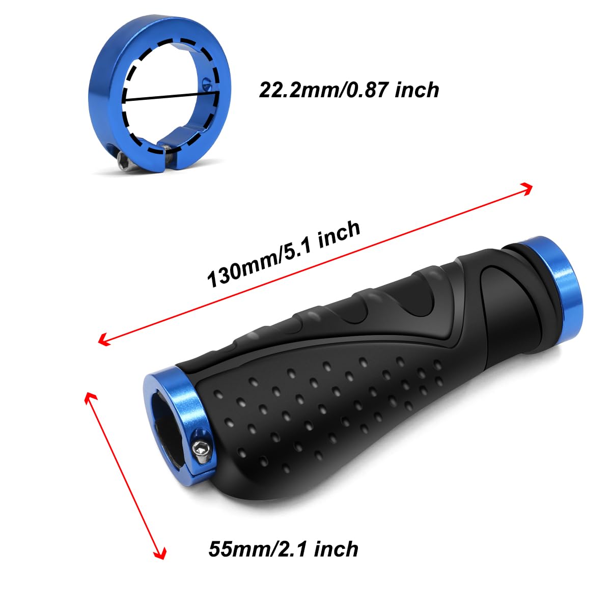 Poignées De Guidon Vélo Universelles - 22 Mm, Caoutchouc Antidérapant, 135 Mm, Noir/rouge/violet - 9