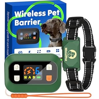 MIMOFPET Wireless Pet Barrier - Indoor Outdoor Waterproof Barrier with Adjustable Range up to 8.2 ft,Adjustable Safe Static Intensity, Rechargeable Boundary System for Dogs (Wireless Barrier System)