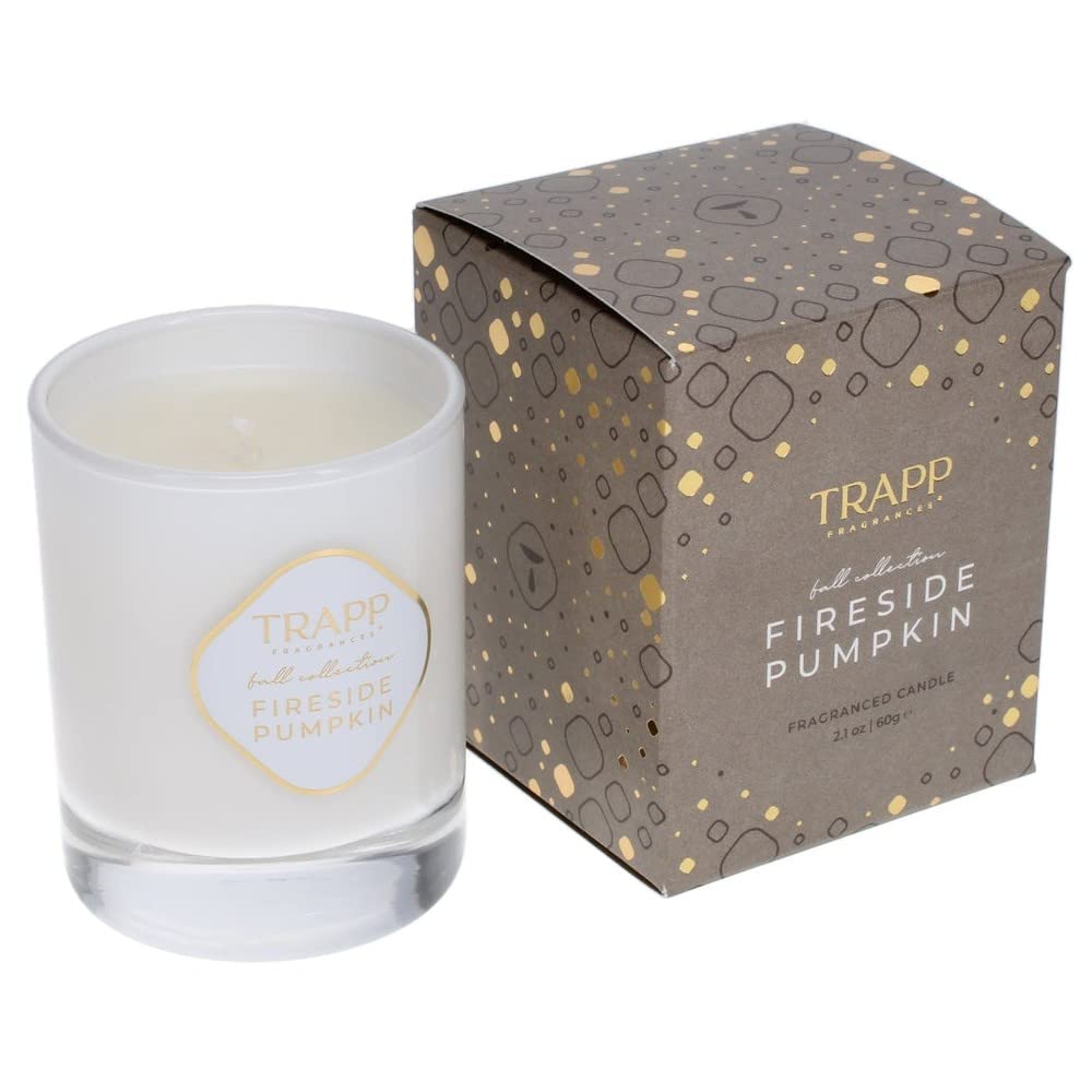 TrappNo. 94 - Fireside Pumpkin - 2.1 oz. Poured Votive Candle - Aromatic Home Fragrance with Seasonal Scent of New England Pumpkin, Smoky Spices, & Smoldering Coals Notes - Soy Wax Blend