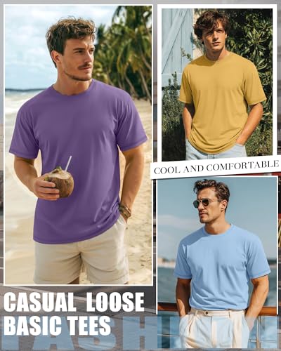 Image of Neer 3 Pack Big and Tall T-Shirts for Men L-7xl Tops | Large Casual Stretch Workout Tees, Short Sleeve Crewneck Oversized Shirts, Classic Summer Outfits, Comfy Basic Loose Clothes