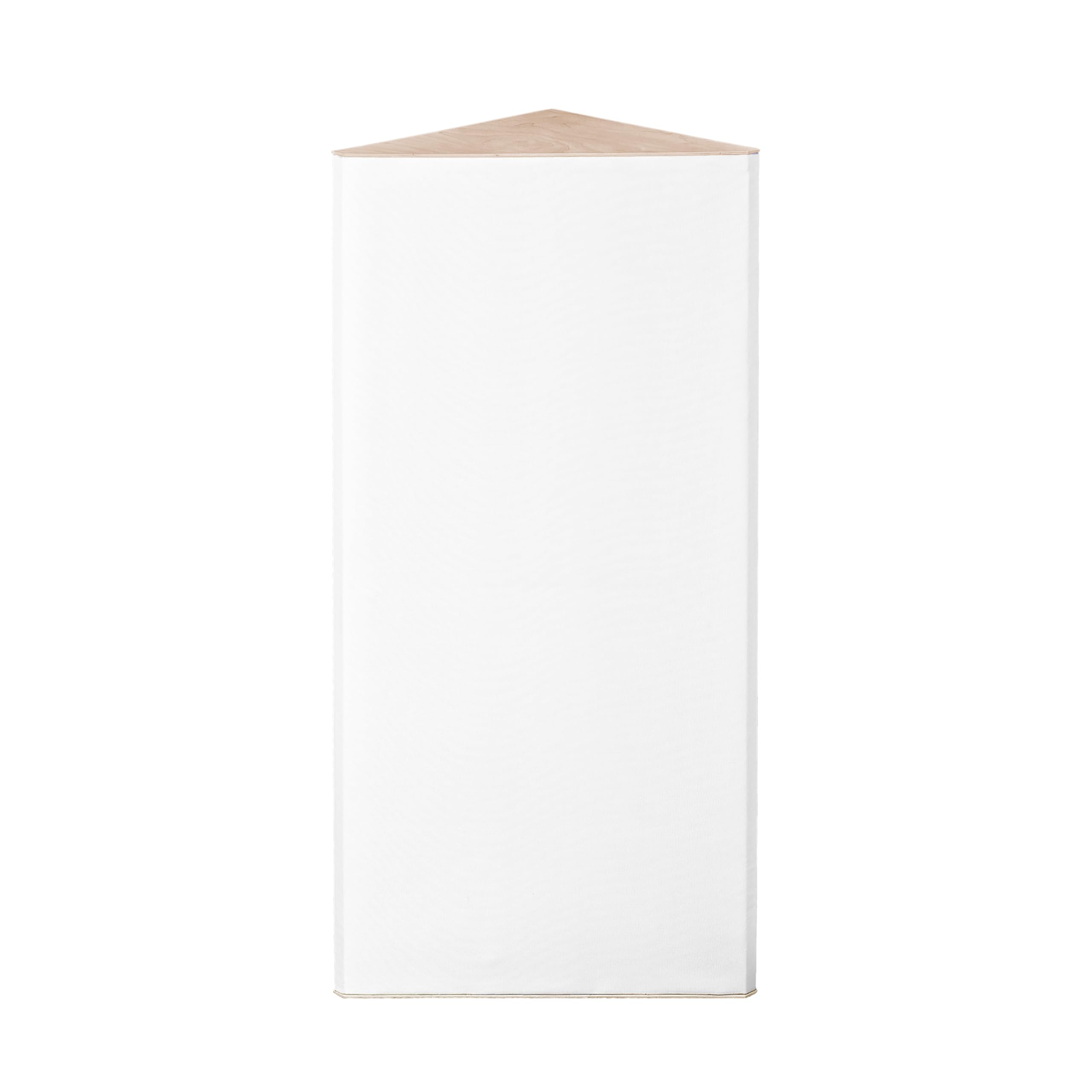 Trampa para bajos triangulares, 100 cm de altura, absorbe graves, 80 kg/m³, lana acústica (blanco + tapa natural, 100 cm)