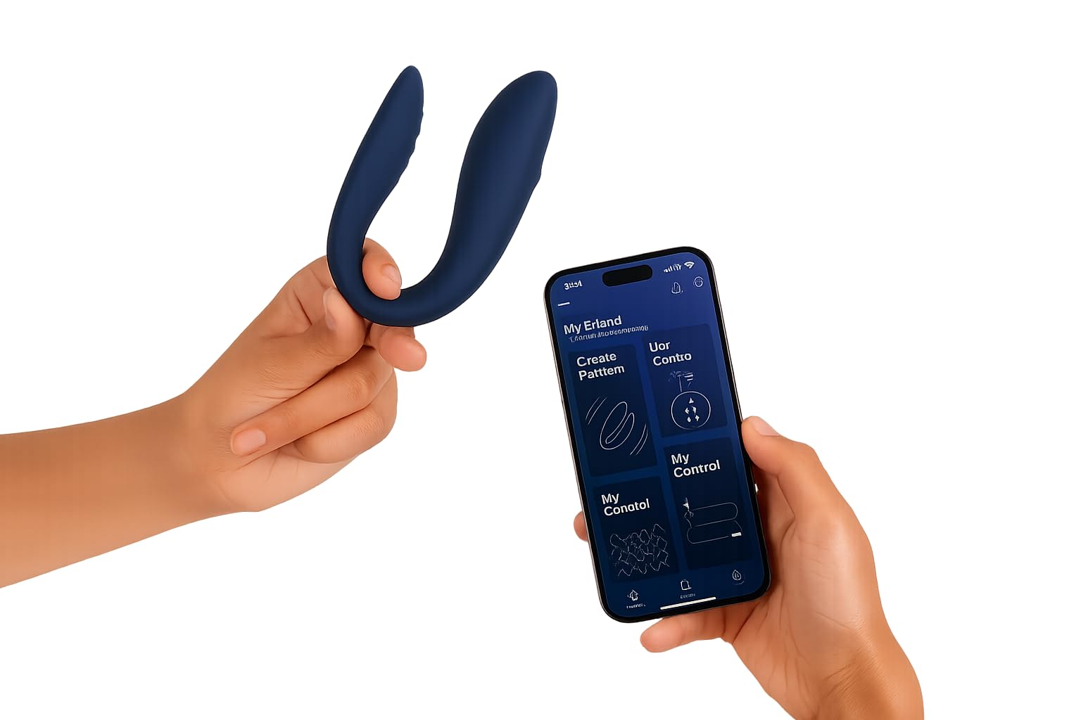 Link+ App‑Controlled C‑Shape Wellness Massager – Dual Motors, Bluetooth & Long‑Distance Control, Flexible Medical‑Grade Silicone, Waterproof IPX6-image-5