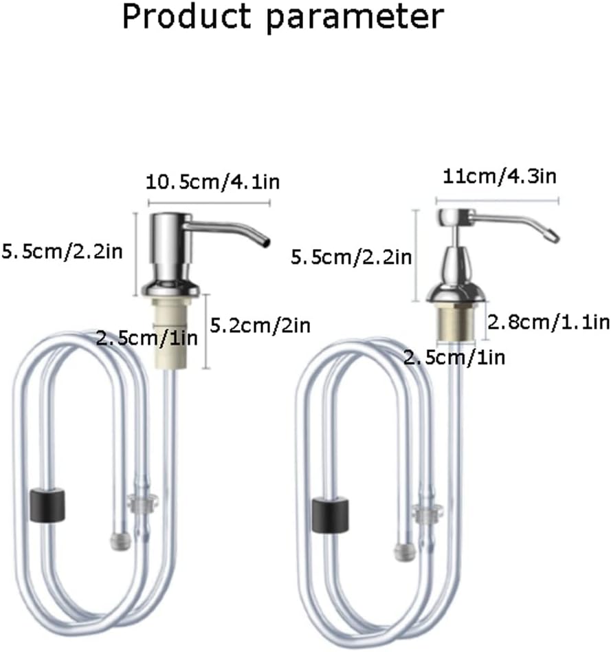 Extractor Press-Type Soap Dispenser Stainless Steel Soap Pump Dispenser with Silicone Tube Liquid Dispenser for Kitchen Sink Countertop Soap Pump (Color : Type D)