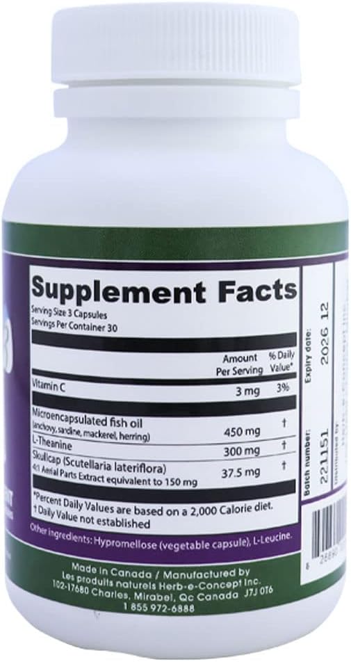 LTO3 with L-Theanine, Omega-3, and Skullcap (90 Capsules)