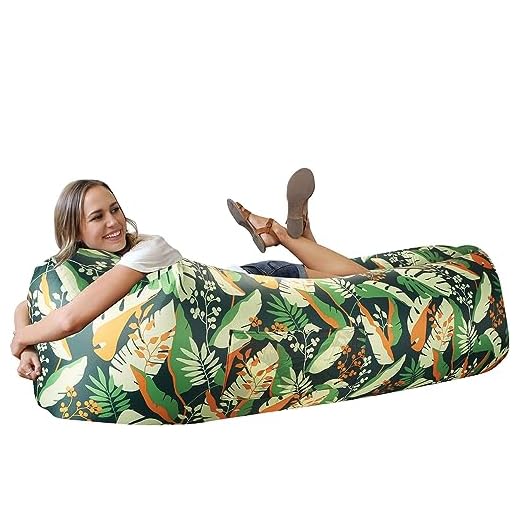 Wekapo Inflatable Lounger Air Sofa Hammock-Portable,Water Proof& Anti-Air Leaking Design-Ideal Couch for Backyard Lakeside Beach Traveling Camping Picnics & Music Festivals Camping Compression Sacks