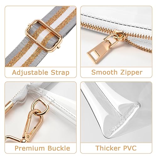 Image of Clear Purse for Women - Stadium Approved Crossbody Bag, Small Stadium Bag for Concerts & Sports Events