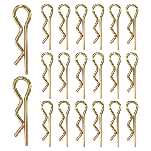 sourcing map Lot de 20 clips de goupille d'attelage, 3,5 mm x 70 mm, clips R colorés en zinc à ressort en acier à ressort pour remorque, tracteur, tondeuse, chariot, camion