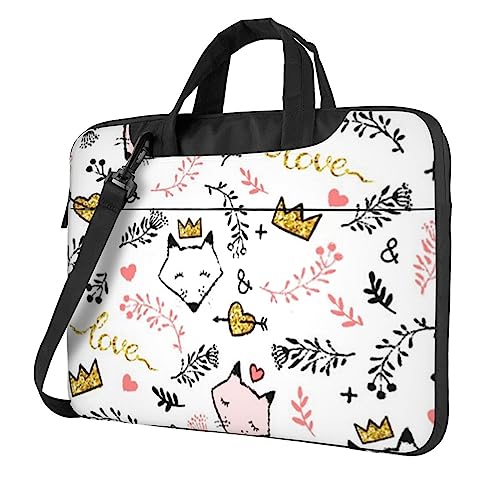 Sac pour ordinateur portable antichoc à motif renard stylé