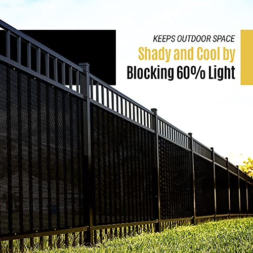 AdirPro Heavy Duty Knitted Mesh Tarp - 10x12ft Black Shade Tarp with Grommets for Playgrounds, Porch, Patio, Backyards, Pools, Greenhouse, Dump Truck, and More - 60% Shade, Water Resistant