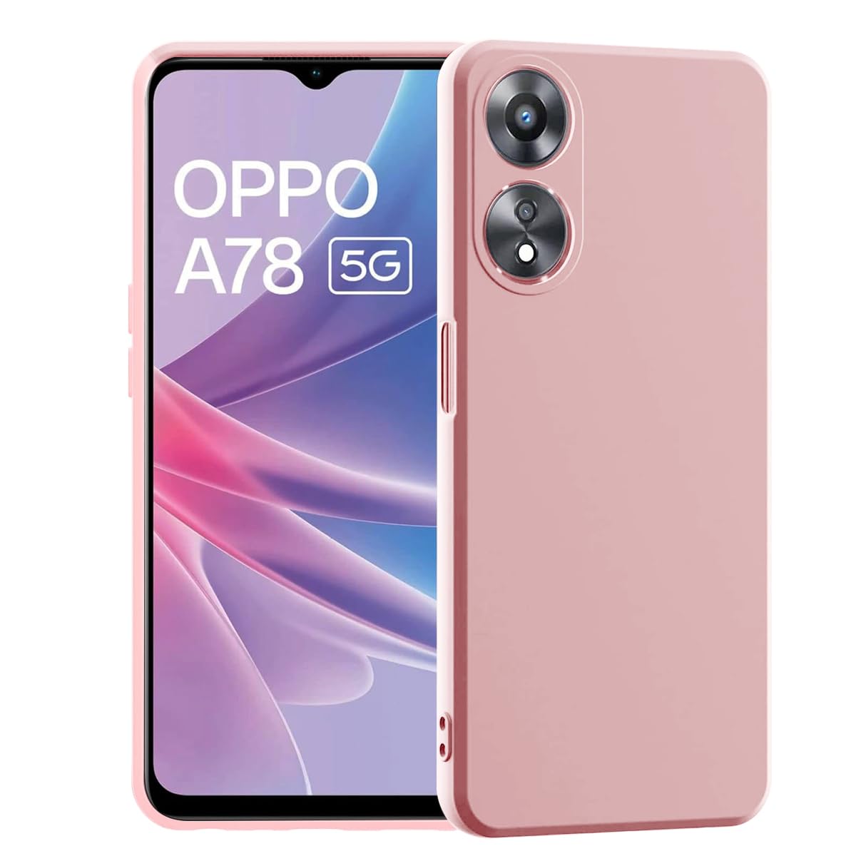 LIRAMARK Silicone Soft Back Cover Case with Micro-Fibre Cloth On Inner Side for Oppo A78 5G (Pink) (B0DBNCLJNJ) Amazon Price History, Amazon Price Tracker