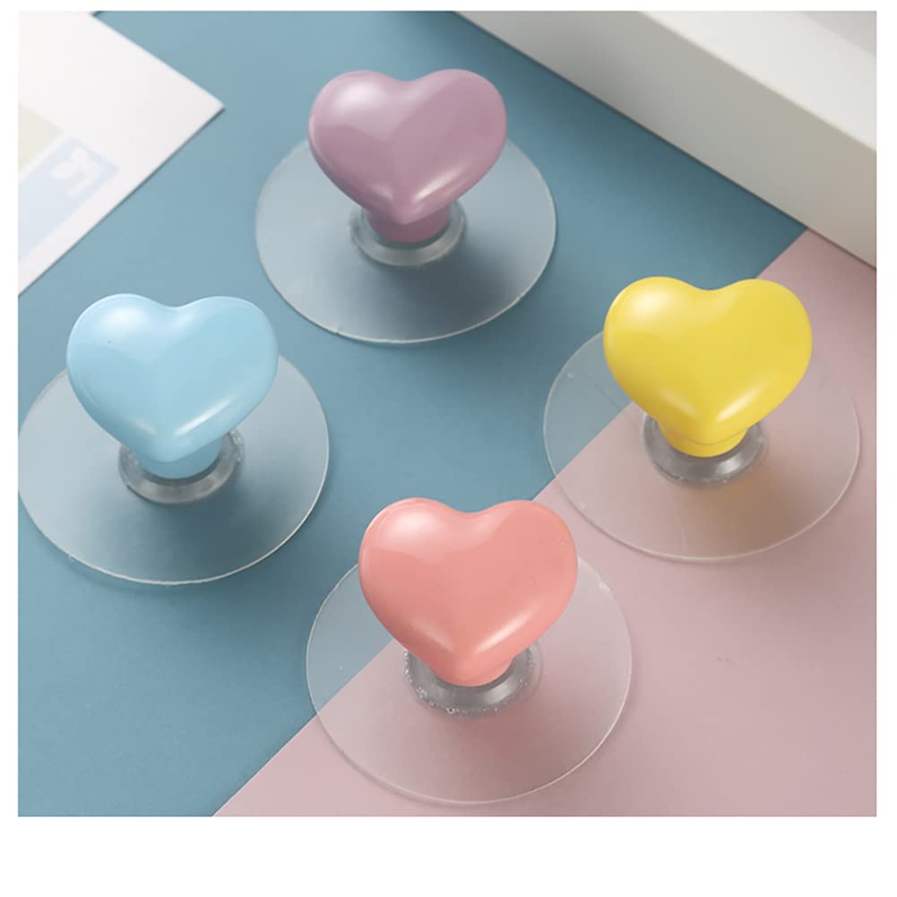 10 boutons de placard La Chambre des enfants Bouton en forme de coeur Sans coup de poing Auto-adhésif céramique Boutons de porte Poignée de tiroir garde-robe Décoratif Quincaillerie pour meubles