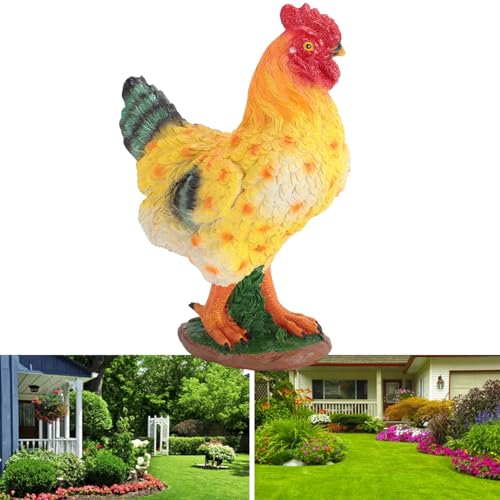Sculpture d'animal de ferme en résine avec finition détaillée faite main pour un jardin d'exception