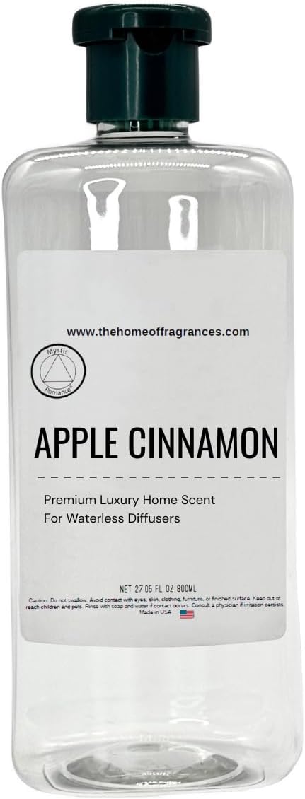 Mystic Romance Apple Cinnamon Aroma Oil – Oil Diffuser Air Freshener for Home, Essential Oil Diffuser Fragrance, Diffusers for Home & Apartment Essentials, Bathroom & Living Room Decor Scent (800ml)