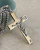 HZMAN Men's Stainless Steel Cross Crucifix Bible Prayer Pendant Necklace Jewelry Gift 22+2" Chain (Gold) #2