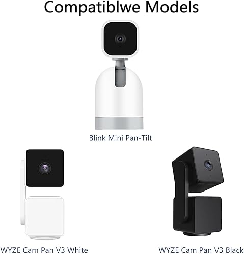 Miniatura 5 de OYOCAM Soporte de pared compatible con WYZE Cam Pan V3V4V2 Blink Mini Pan-Tilt Cam, soporte de pared de seguridad ajustable con rotación de 180