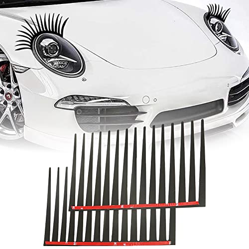 Cils De Voiture, Cils de Voiture pour Phare, Autocollants De Phares De Voiture Noir Voiture Cils Car-Styling Autocollant Décoratif, D' Autocollants Phare de Voiture,1 Paires