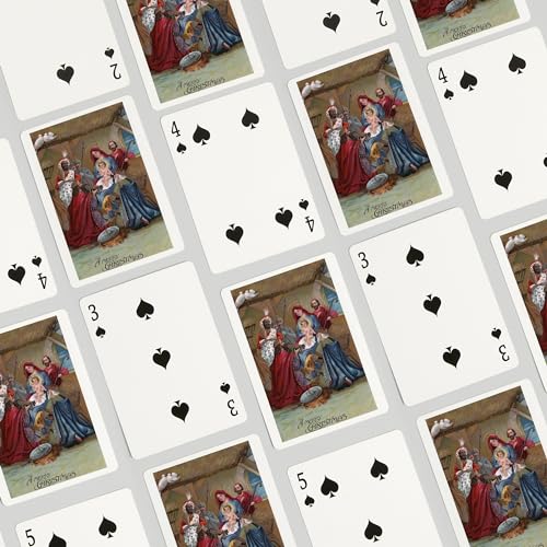 Baraja de cartas poker vintage escena navideña miniatura 4
