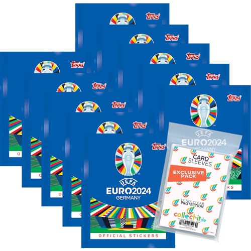 Bundle mit UEFA EURO 2024 Germany - Sammelsticker - 10 Tüten + Exklusive collect-it Hüllen