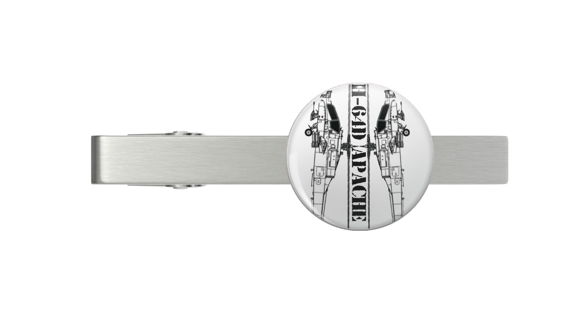 Apache helicopter Silver Tie Clip Tie Bar Veteran Gift