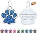 FUSIYU Medaglietta Identificativa Cane, Medaglietta Identificativa a Forma di Zampa Per Animali Domestici di Taglia Piccola o Media per Collare Cane Gatto Targhetta con Incisione, Blu