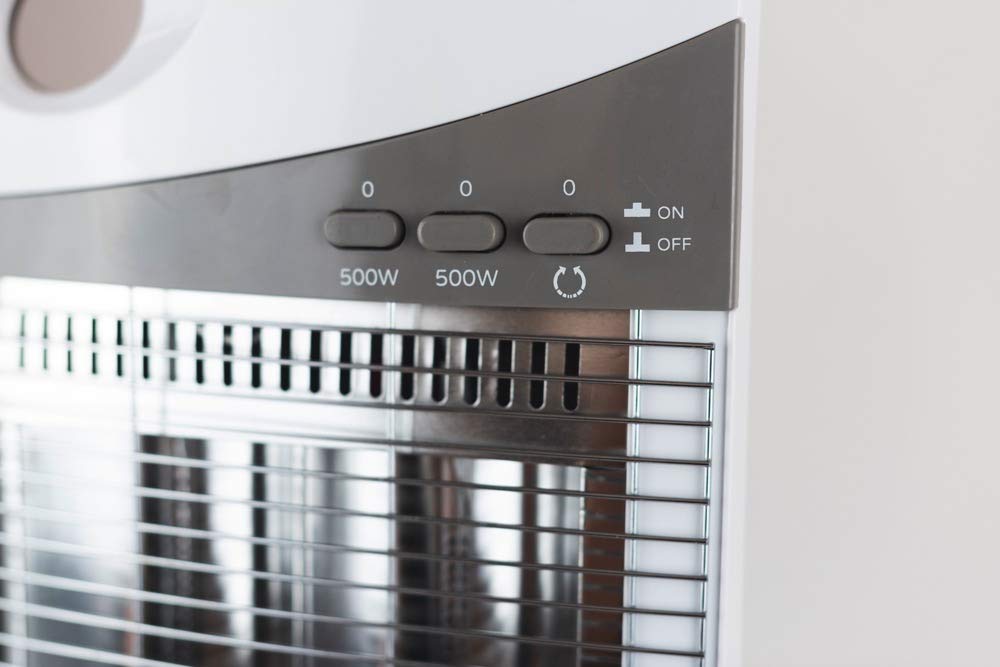 bimar HR301 Stufetta elettrica Basso consumo Infrarossi al Carbonio, Stufa Elettrica per Ambienti Interni, Resistenze Verticali Fibra di Carbonio, Oscillazione DX/SX, 2 potenze Riscaldamento