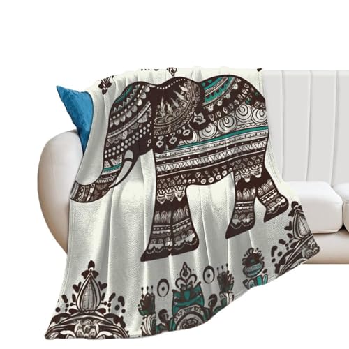 Couverture éléphant bohème : plaid en flanelle douce de qualité supérieure - 2