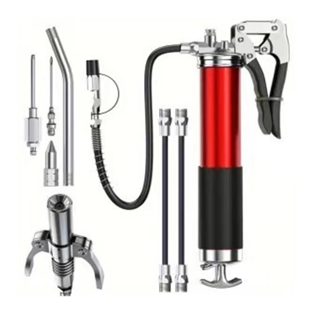 Kit de Pistola de engrase de Alta Resistencia, Herramienta Manual de Alta presión con empuñadura de Pistola de 400CC(9pcs)