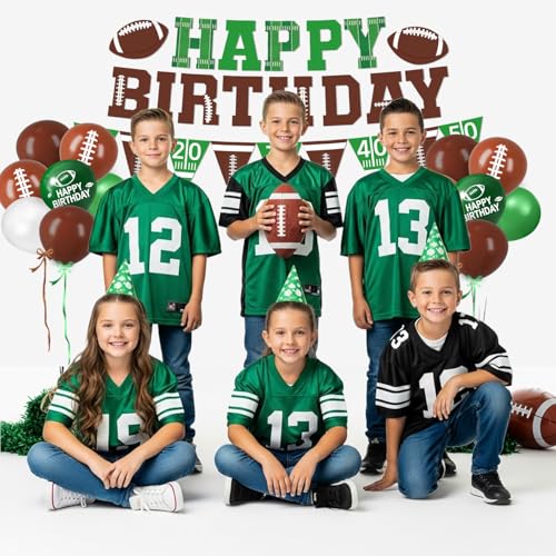 Football Birthday Party Decorations Includes Plates, Napkins, Cups, Banner, Balloons, Touchdown Tablecloth for Football Gameday Tailgate Decorations, Serves 24 - Image 5