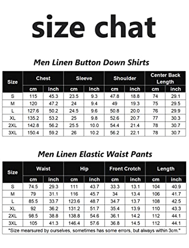 Coofandy Mens Casual Linen 2 Piece Outfit Set Cotton Beach Pant Guayabera Shirts #TOP5