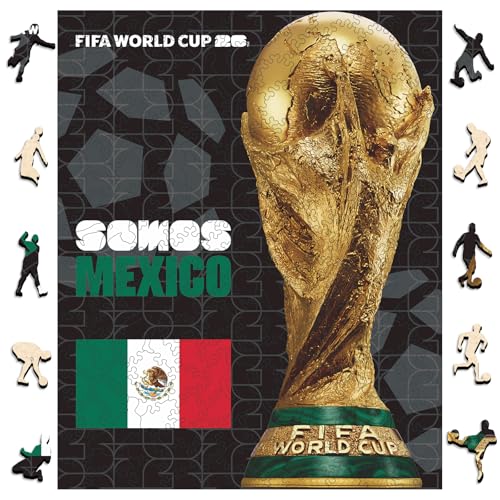 Image of FIFA Mexico Poster Wooden Puzzle for Adult, 200 Pieces Irregular Shape Puzzle, 5MM Thick,Creative Collectible Gift for Fans, Officially Licensed Product, 9.3 x 12