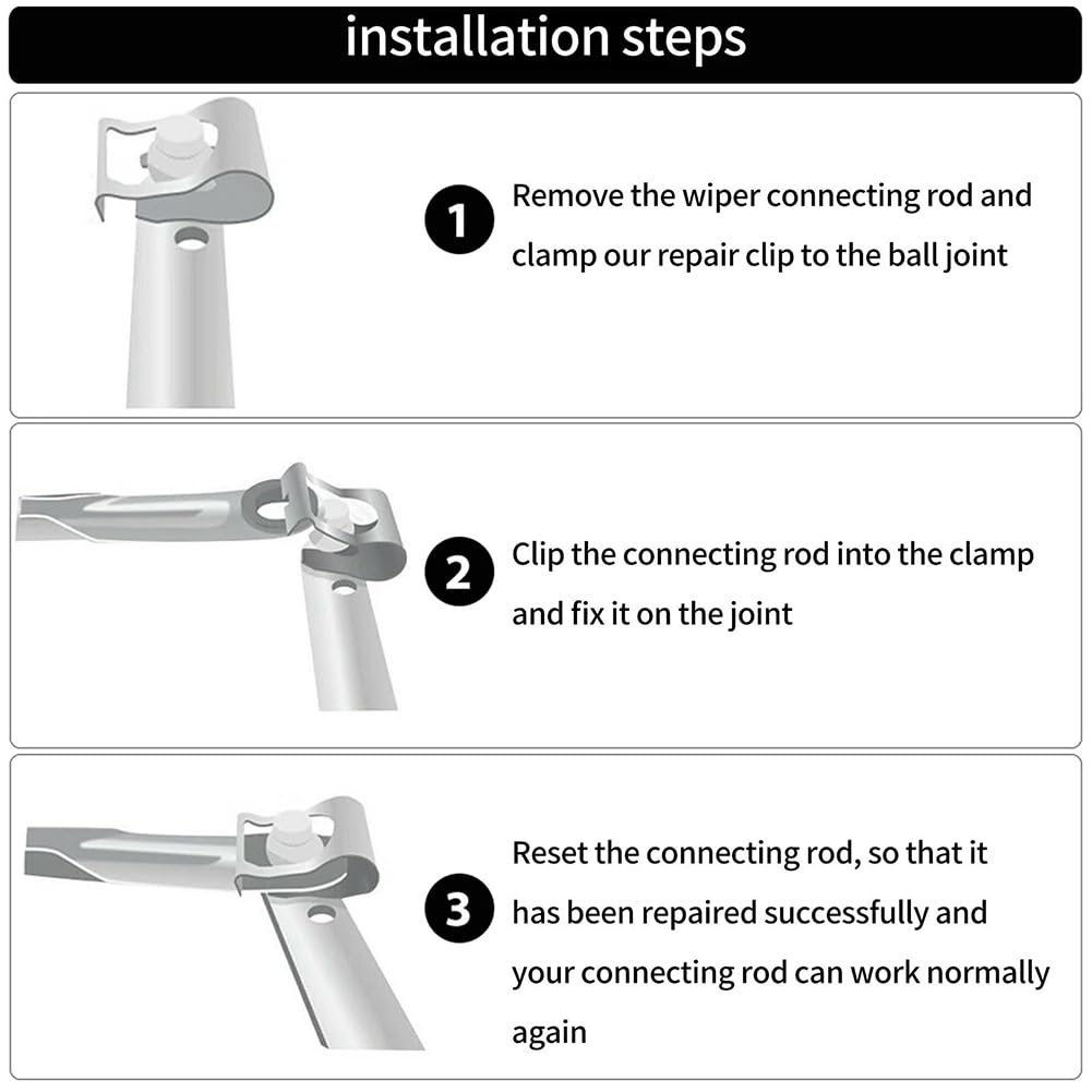 Clip Di Riparazione Per Tergicristalli - Kit Di 4 Pezzi In Acciaio Al Manganese - Foto 4