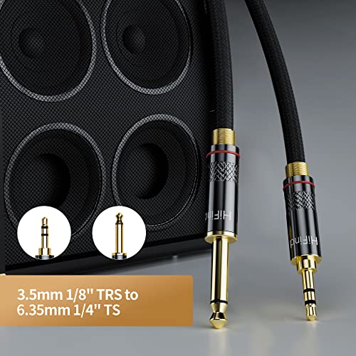 Câble audio 3.5mm vers 6.35mm mâle TRS tressé avec ressort de protection