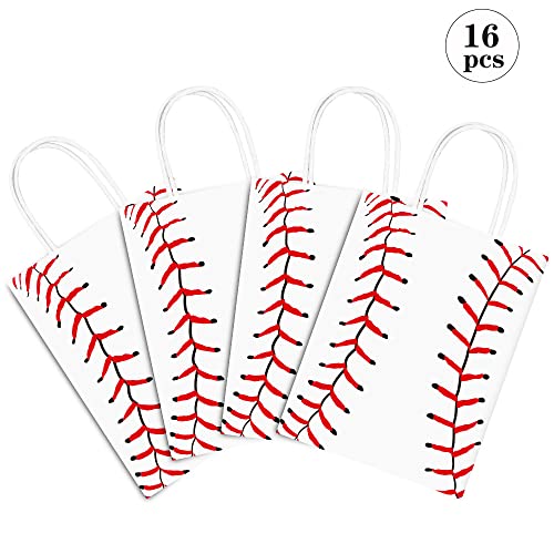 Bchocks 16 Pcs Baseball Party Gift Bags For Baseball Party Supplies Birthday Decor Decorations, Party Favor Goody Treat Candy Bag Baseball Pattern Gift Bag, Birthday Party Supplies For Kid Adult #TOP1