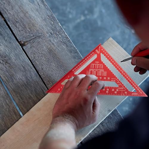 Regla triangular de aluminio métrica y guía de corte para carpintería de marcos 2