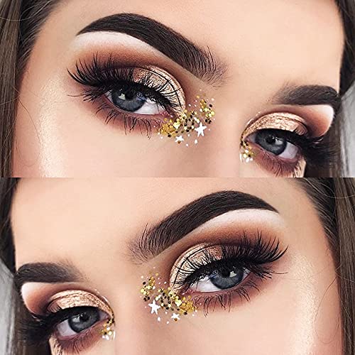 Miniatura 2 de Veleasha Pestañas postizas naturales, esponjosas, suaves, finas, 3D, de visón sintético, paquete de 10 pares (V06)