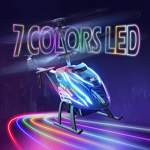 Deerc De23 Remote Control Helicopter, Rc Helicopters With 7 Colors Light, 2 Modular Battery For 24 Min Play, Altitude Hold, One Key Take Off/Landing, 2.4Ghz Aircraft Indoor Flying Toy For Boys Girls #TOP3