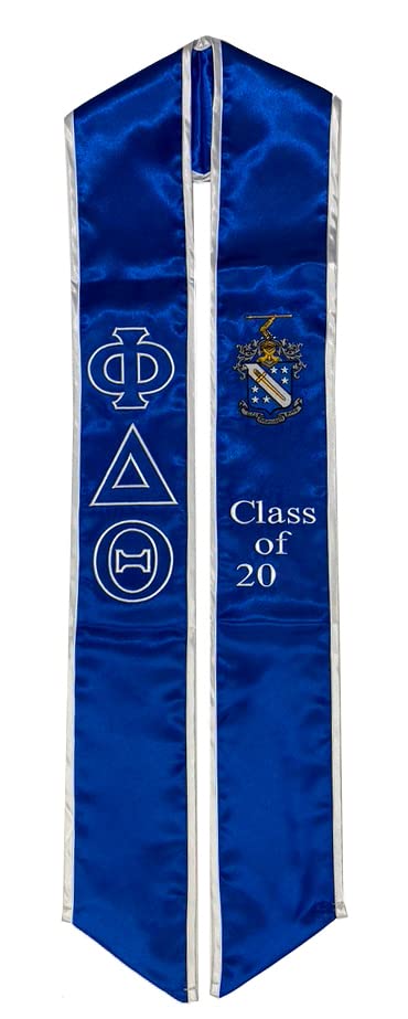 The Press Phi Delta Theta Graduation Sash Stole,Blue and White