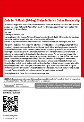 Nintendo Switch Online Membership - 3 Months | Switch Download Code #TOP5
