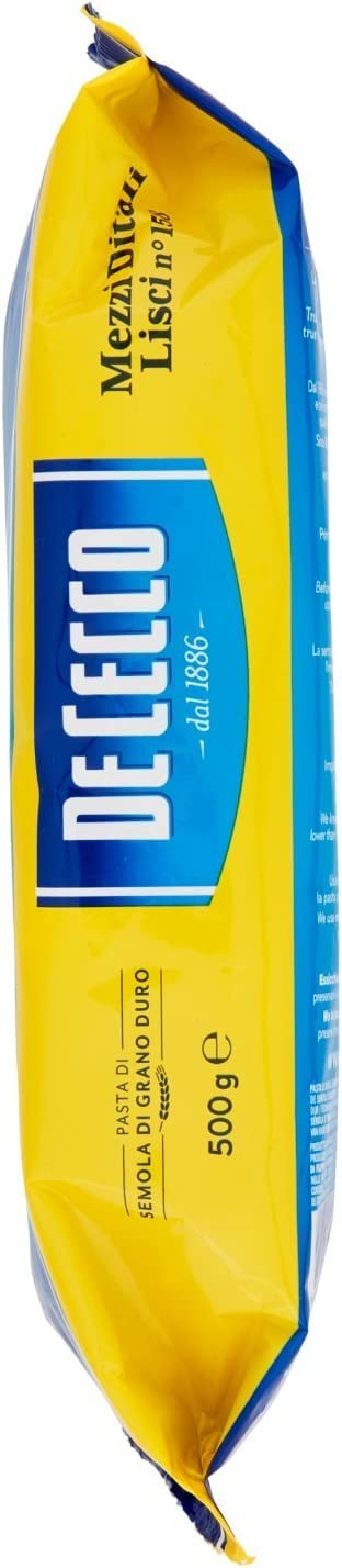 20 Pasta De Cecco 100% Italiano Mezzi Ditali Lisci n° 158 Fideos 500 g Pasta corta