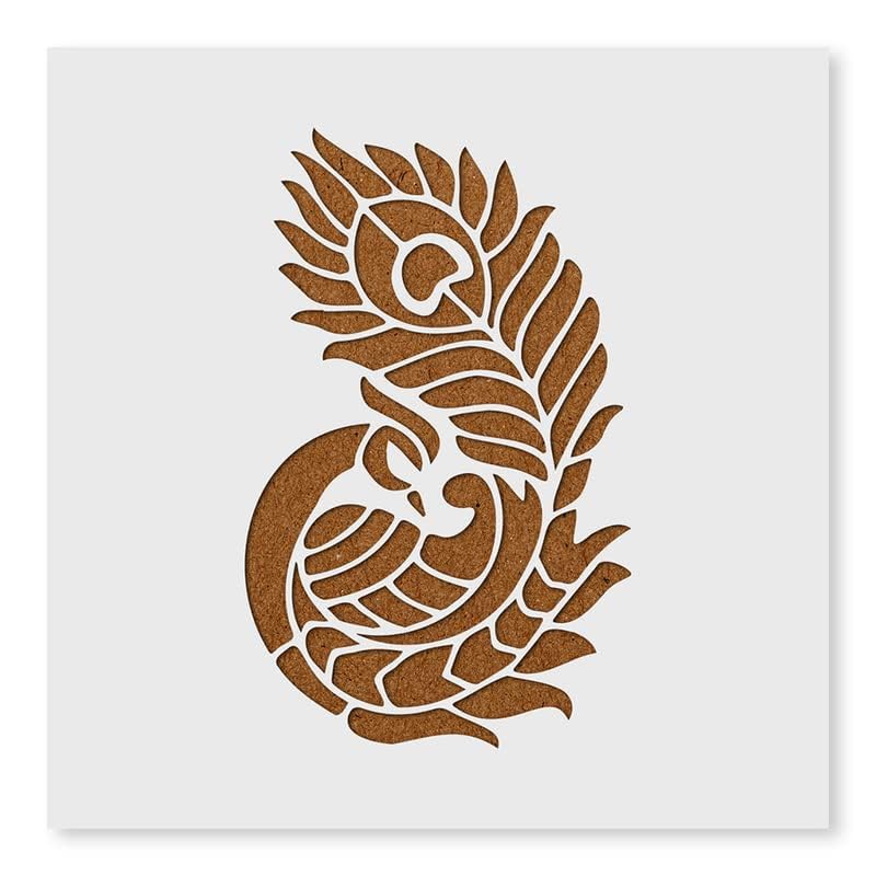 Kainchi Baba India Peacock Design Art Craft Stencil Art Small Size 6x6 inch Reusable Stencil Fabric, Glass, Wall Craft (Rani Pari)-image-41