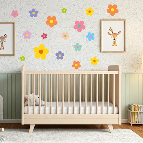 72 pezzi adesivi murali, adesivi murali autoadesivi per camere da letto simpatici fiori adesivi murali per cameretta dei...