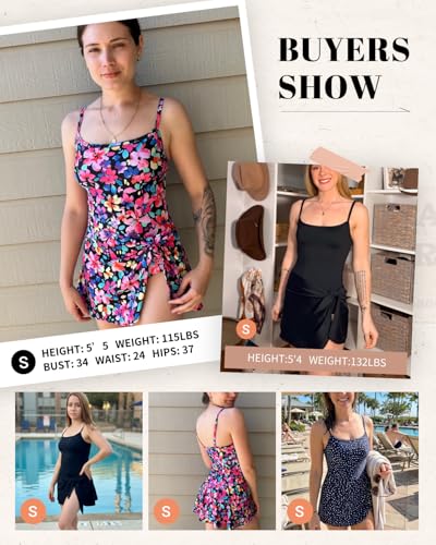 Image of Tempt Me One Piece Swimdress for Women 2026 - Tummy Control Modest Bathing Suit with Skirt Slimming Swimsuit