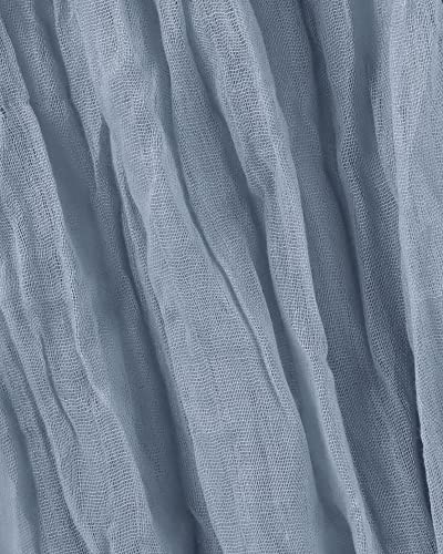 Maliton MT-TR005-B 5 Pack 13.3Ft Dusty Blue Cheesecloth Table Runner, 35X160 Inch Long Baby Blue Table Runner For Bohemian Wedding Decorations Baby Shower Birthday Party Table Decorations thumb #3