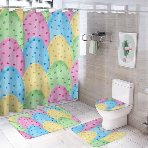 Tapis de bain antidérapant et rideau de douche lot de 4 pour éviter les inondations - 2