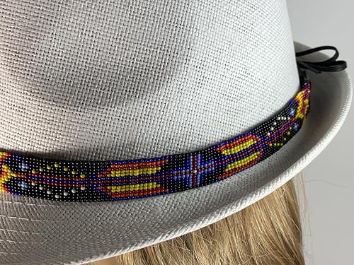Image of Cowboy Western Beaded Hat Band Rodeo Style Handmade