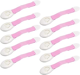 EuisdanAA Różowe zamki do szafek Pitch 130mm zabezpieczenie przed dziećmi zatrzask do szafki hak i pętla do kuchni łazienka drzwi do przechowywania gałki i uchwyty 10 sztuk(Cerraduras de gabinete ro