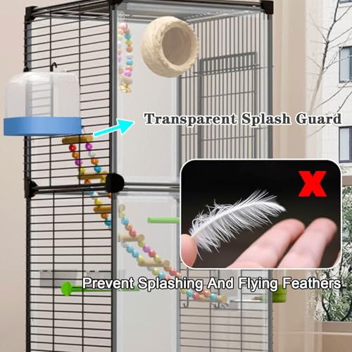 Jaula grande para pájaros para periquitos y cacatúas con soporte rodante, pajarera de doble capa con bandeja, jaula de hierro para periquitos y pinzones