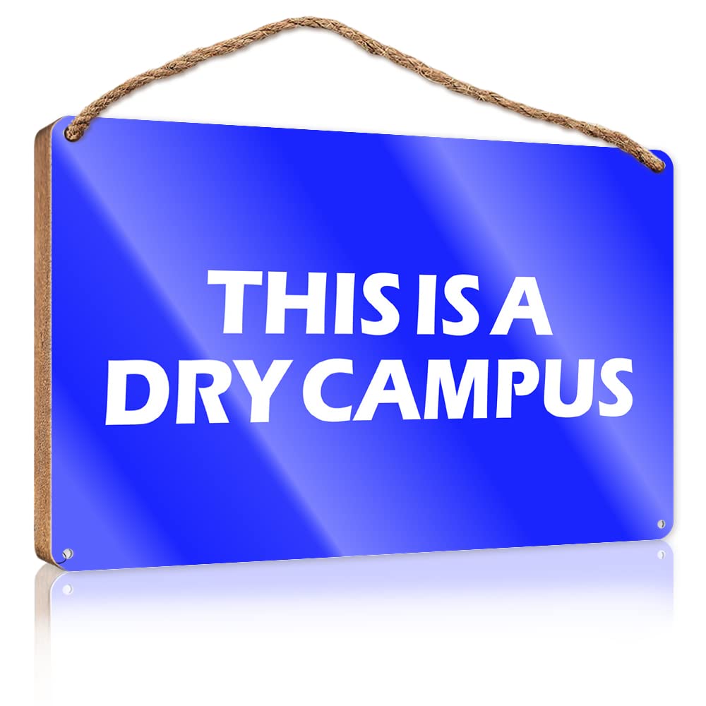 FZFN Wood Sign Decor This Is A Dry Campus Wooden Sign Hello Winter Sign Fall Front Porch Decorations(15X28CM)